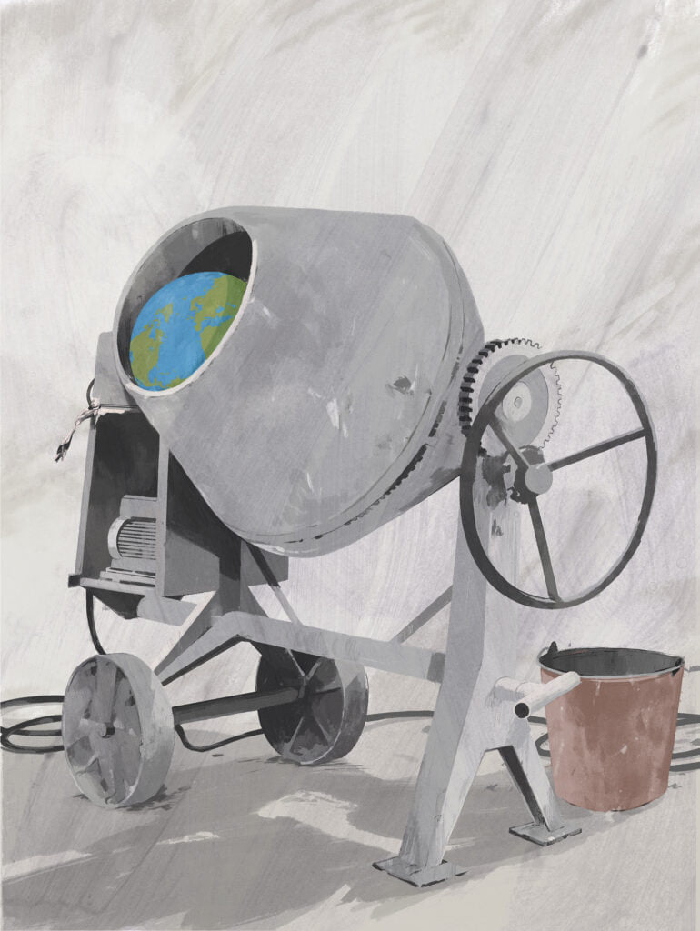 En illustration p&aring; en cementblandare.