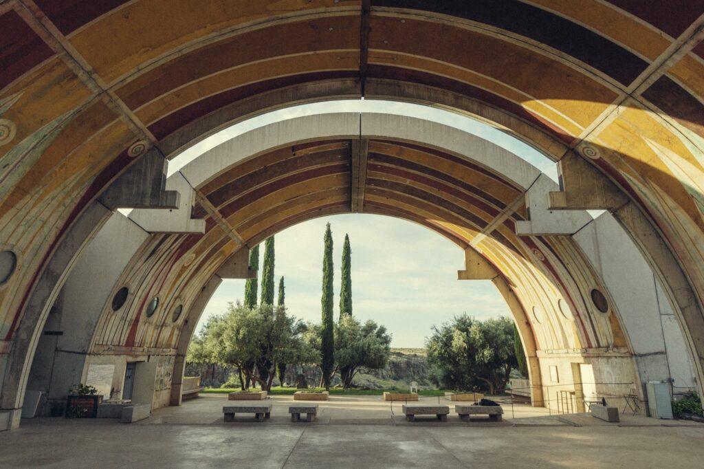 Arcosanti: en framtidsvision som förverkligades. Här lever i dag ett hundratal människor.