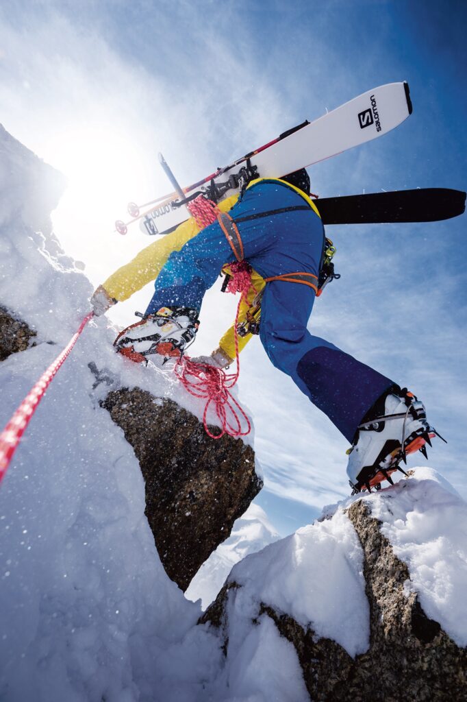 Andreas Fransson bestiger Aguille du Midi, Chamonix, Frankrike.