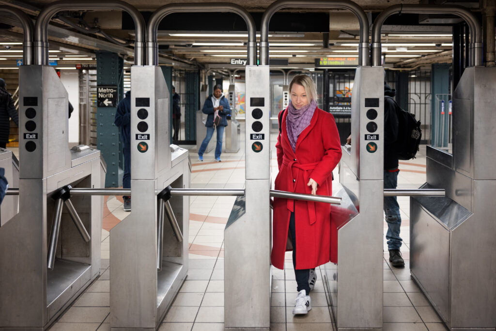 Emma Bengtsson i New Yorks tunnelbana